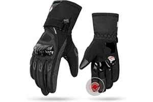 KEMIMOTO Gants de Moto Hiver Homologués, Gants à Trois Doigts Écran Tactile Imperméable, Protection Legère et Chaude, VTT, Activités en Plein air Femme et Homme Gants Tactiques