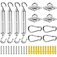 KAHEIGN M6 Awning Attachment Set, 44 Pcs Heavy Duty Sun Shade Sail Stainless Steel Hardware Kit for Triangle Square Rectangle Sun Shade Sail Installation