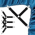 Alytimes 3 Clips Bed Corner Holder Bed Sheet Fasteners Mattress Cover Clips Heavy Duty Bedding Sheets Elastic Straps Adjustable 4PCS (Black, 3 Clips)
