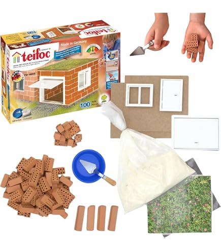 DIY Mini-Ziegelhaus Bauset – Kreatives Modellbau-Set Mit Echten Mini-Ziegeln & Zement Zum Selberbauen (Braunes Haus)