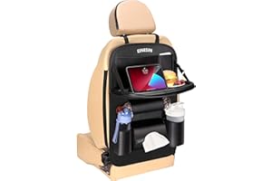 Einesin Proteggi Sedile Auto Bambini Posteriore con Vassoio da Tavolo Pieghevole per tablet bambini, Organizer Auto, Tasche Multiple, Impermeabile