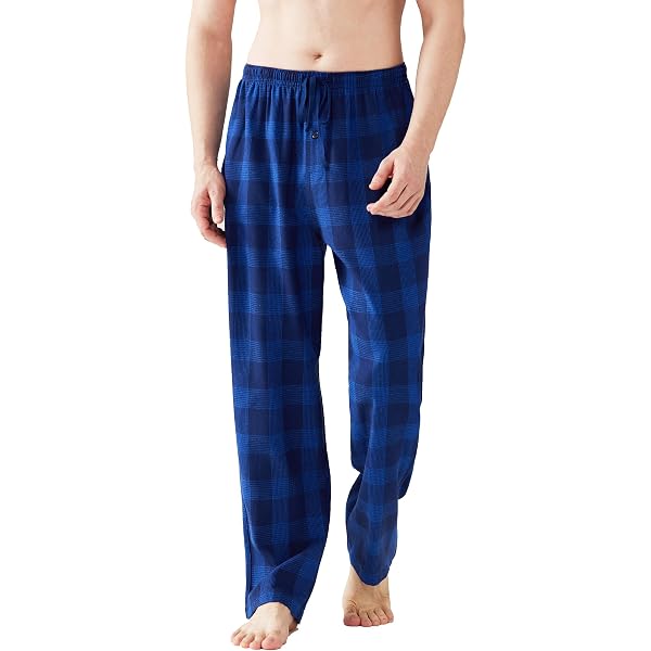 Pantalon Pyjama Homme En Flanelle De Coton - À Carreaux épais - Taille Réglable Poches - Pour Maison Hiver Détente - 5