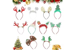 Diadema de Navidad Makone, 10 Estilos Cuernos de Reno Divertido árbol de Navidad Sombrero de Papá Noel Tocado para niños Adultos