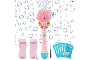 LEONSHCO Pistolet a Bulle électrique, Machine a Bulles pour Enfant, Baguette à Bulles De Savon Enfant avec Solution à Bulles, Pistolet à Bulles Enfant 10 000+ Bulles/Minute, pour Extérieur/Fête/Mariage