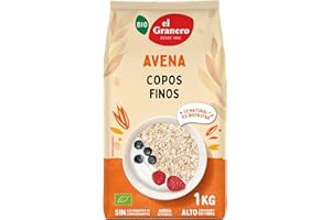 El Granero Integral - Copos Suaves Avena Integral Ecológica - 1 kg - Sin Azúcar Añadido - Aptos para Veganos - Alto Contenido en Fibra y Proteínas - Cereales de Desayuno