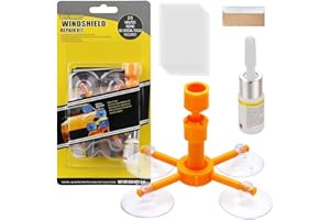 Guegine Windscreen Chip Repair Kit with Glass Crack Repair Liquid,Windshield Repair Kit，Windscreen Scratch Repair Kit for Windscreen Crack with Repair Half-Moon Cracks, Cobwebs or Long Line Crack