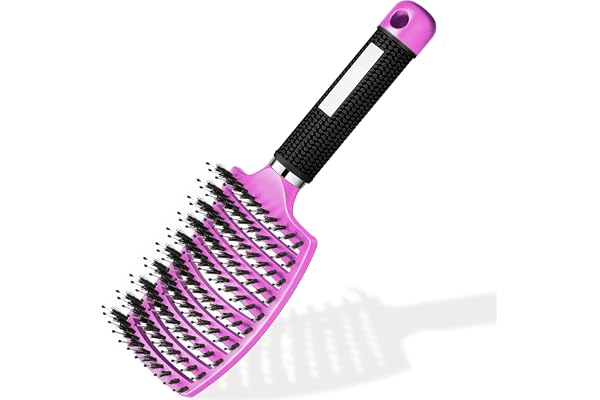 Brosse à Cheveux Magique - Démêlante Instantanée - Poils de Sanglier & Nylon - Anti-Casse & Anti-Statique - Pour Cheveux Bouclés, Lisses, Épais ou Fins - Hommes, Femmes, Enfants