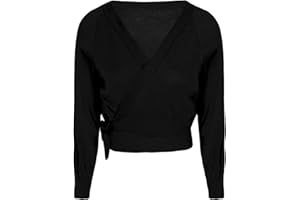 IEFIEL Chaqueta de Ballet Mujer Cárdigan Elegante de Fiesta Suéter Suave Manga Larga para Vestido de Danza Ballet Maillot Camiseta de Punto Jersey Tops de Danza d