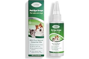 UOCASI Gotas para Ojos de Mascotas, Limpiador de Ojos para Perros, quitamanchas de lágrimas para Ojos de Perros y gatos, alivia la picazón y la irritación, Cuidado y Limpieza Alrededor de los Ojos - 60ML