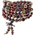 Jovivi 8mm Tibetan Buddhist Natural 108 Stupa Ebony Wood Beads Prayer Meditation Mala Wrap Bracelet/Necklace