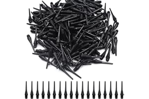 CATELL 200 Pezzi Punte Freccette Plastica, Punta Morbida per Freccette Filettatura 2BA Punte per Freccette in Plastica Punte Freccette Soft-Nero Ideale per Amanti Freccette