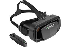 WEINSAMKEIT VR okulary na telefon komórkowy z pilotem zdalnego sterowania, zestaw słuchawkowy 3D Virtual Reality z soczewkami HD z antyrefleksyjnym światłem, kompatybilny z iPhone i Android 4,7-7", idealny do