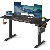 SONGMICS Electric Desk, 60 x 140 x (72-120) cm | Adjustable without Stepping, Memory with 4 Heights, Splice Board, Black, BAL
