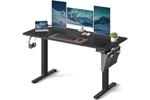 ‎SONGMICS SONGMICS Biurko elektryczne z regulacją wysokości, 140 x 60 x (72-120) cm, regulowany stół, funkcja pamięci wysokości 4, do biura domowego, gabinetu, kolor czarny LSD134B01