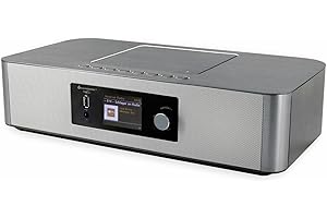 Soundmaster ICD2020 Radio Internet Dab+ Radio FM CD/MP3 Télécommande Application Contrôle Spotify en Argent