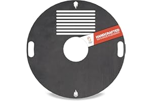 FEUERFEST 123 GMBH Plaque de cuisson ronde ignifuge 123 - Diamètre : 60 cm - En acier à grains fins - Plaque de plancha massive de 4 mm d'épaisseur - Accessoire de barbecue pour brasero, tonneau à feu, barbecue et