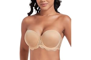DotVol Women's Full Figure Strapless Bra Multiway Plus Size Underwire Contour Beauty Back Bra