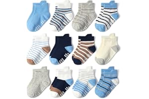 Yafane 12 paia Calze Bambino in Cotone Respirante Multisize da 0 a 7 Anni Calze per Neonato Unisex Calzini per Bambina e Bambino e Ragazzi Ideale Regalo