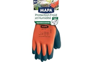 MAPA PROFESSIONAL MAPA - Protection Froid et Humidité - Gants de Jardinage Imperméables - Intérieur Chaud et Confortable - Double Enduction mousse de Latex - 1 paire - Taille M