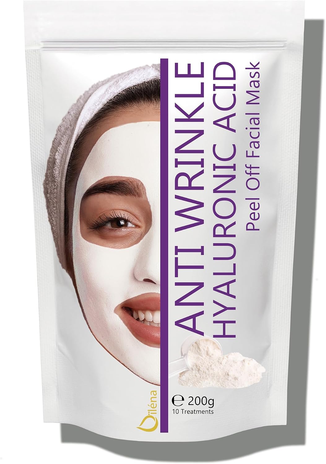 Mascarilla facial hidratante de alginato en polvo, removedor de espinillas Mascarilla puntos negros Mascarilla Vegan, sin aclarado, exfoliante 200 g (Mascarilla Anti arrugas ácido hialurónico)