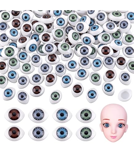 PATIKIL 30mm Veiligheidsogen, 1 set Realistische Acryl Ogen Kunststof Halve Oogbollen voor Maskers Halloween Props Kunstnijverheid, Lichtblauw, Blauwgrijs, Donkerblauw, Donkerbruin