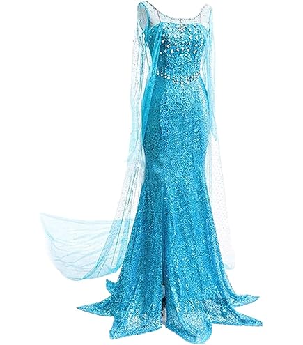 FYMNSI Elsa Costume da principessa, per cosplay, per feste