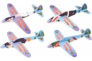 3HA HAHAHA Aeroplane Toys Christmas Gliders Xmas Airplanes Flying Glider Planes Jet Aircraft Throwing Planes for Kids Outdoor Sports Toy Birthday Gift for 4 Plus Age Children Boys Girls Assorted Design 17cm(1Pc)