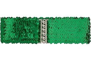 Ro Rox Sequin Stretch Belt - Sparkly Elastic Waist Belt for Dresses & Outfits