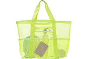 HARNYLOOM Mesh Beach Bag, Beach Bags for Women Large Tote Extra Travel Accessories Picnic Summer Vacation Gym Holiday Foldable Swimming Outdoor Shopping Grocery Shoulder Bag