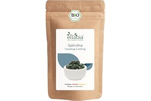 ELTABIA Bio Spirulina Tabletten 1000g | 2500 Presslinge a 400mg hochdosiert | Premium Rohkost-Qualität | 100% reine Algen Tabs ohne Zusätze | Vegan