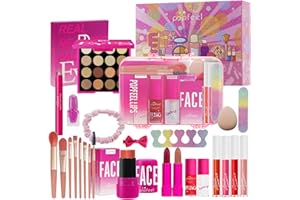 Flygragon Coffret Maquillage Femme ado Beauté 17 Pièces - Palette Maquillage Yeux, Gloss, Rouge à lèvres, huile pour les lèvres, Correcteur - Calendrier de l'avent Idée Cadeau Makeup Débutantes