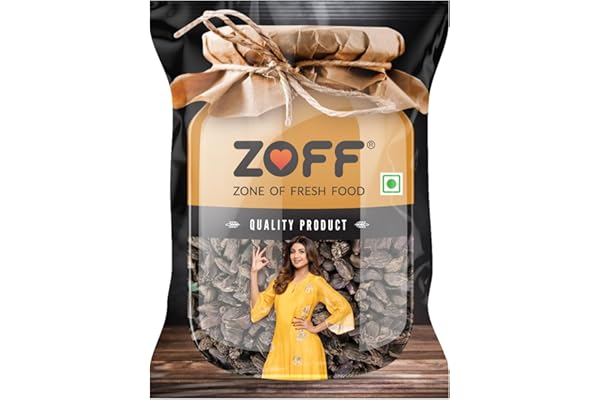 Zoff Premium Black Cardamom Handpicked, Fresh, Smoky Flavor Black Cardamom Whole with Health Benefits for Culinary Excellence - 25gms