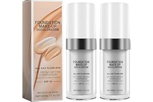 SAIYUANXING 2 Pack Colour Changing Foundation,30ml Color Changing Foundation,Mature Skin Foundation,Flawless Color Changing,Suitable For All Skin Types.