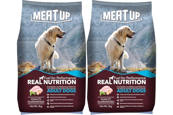 Meat Up Adult Dry Dog Food, 3+3 kg (Buy 1 Get 1 Free), Total 6 Kg Pack