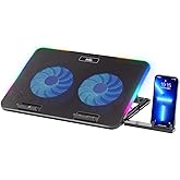 Classone Mila Serisi M2 R-TYPE RGB Işıklı, 2 B&uuml;y&uuml;k Fan, Telefon Standı,2 USB Notebook Soğutucu Stand