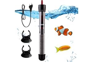 Vegena Aquarium Heizung, 120L 100W Einstellbarer Thermostat Aquarium Heizstab Aquarium Heizer mit 2 Saugnapf, Aquarienheizer für Fischtanks und Aquarium (100W)