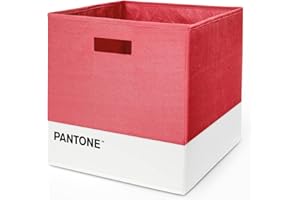 GDUOD Pantone™ - Scatola Porta Oggetti Multiuso, Ideale come Cubo Contenitore Giochi Bambini e Organizer Armadio Salvaspazio - Cesto Portaoggetti Pieghevole anche per Librerie, 32,5x32,5x32,5 cm - Rosa
