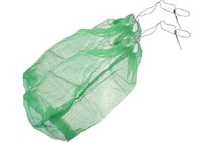 ‎BCOATH 2 Stück Tragbare Fischernetztasche Zusammenklappbar Fischaufbewahrungsnetz Fischfängernetz Verschleißfestes Fischernetz Zum Angeln Kordelzug Angeltasche