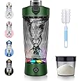 SOARFLY Electric Protein Shaker, 650ML Protein Shaker Bottle with a Supplement Storage, Protein Shaker Electric BPA Free, USB Rechargeable, Made with Tritan, Powerful for Smooth Protein Shakes, Green