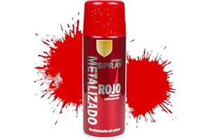 Etrexonline Pintura Spray Multicolor Profesional 400ml Adecuado Metal Madera y Plástico - Color Rojo Metalizada (Paquete de 1)