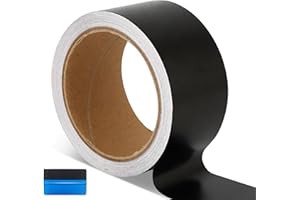 NewL Satin Black Vinyl Wrap Trim Decal Self Adhesive DIY Tape for Black Out Chrome Delete Window Trim Car Door Trim Door Sill (5cm x 900cm)