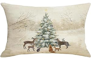 ONESHLEE Federe Cuscini Natalizi 50x30, Federe Natalizie, Decorazioni Natalizie Per La Casa, Copricuscino Natalizio Federe Di Natale Per Cuscino Letto Divano, Addobbi Natalizi Per Interni Particolari (D)