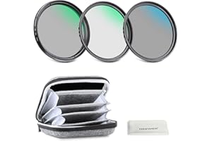 NEEWER 67 mm UV/CPL/ND Lens Filter Kit with Hard Case, Multi-Coated Optical Glass & Aluminium Frame, UV + Circular Polariser (CPL) + Neutral Density (ND4) Filter for 67 mm Camera Lens