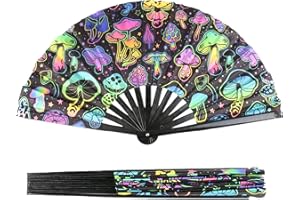 MSKS Folding Fan, Handheld Fan, Bamboo Silk Fabric Folding Hand Fan, Large Hand Fan Folding, Hand Held Fans, Chinese Hand Fans for Birthday Gifts Dancing Cosplay Wedding for Halloween Party