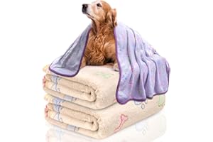 Awaytail 3er-Set Hundedecke,Hunde Decken für Hund Groß Sofa,Weiche -Katzendecke, Hundedecken,Waschbar Schnell Trocken Verdickt Knochen Druck Hunde Decke,110x80 cm