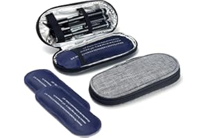 roargy Tragbare Kühltasche für Medikamente, Diabetiker, Insulin-Tragetasche mit 2 Kühlakkus, grau, Kühltasche für Diabetiker