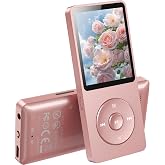 AGPTEK 64GB MP3 Player Bluetooth 5.3 Screen 1.8" Sport Pink | 30 H playback, MP3 for children with speakers and FM radio, ext