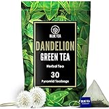 BLUE TEA - Dandelion Green Tea Bags - 30 Premium Tea Bags || BOOSTING TEA || Dandelion Flower blended with Whole Leaf Green T