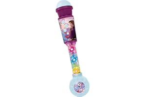 Lexibook Frozen La Regina delle Nevi, Microfono per Bambini, Gioco Musicale, Altoparlante Integrato, Effetti Luminosi, Ingresso Aux-in, Viola/Blu, MIC90FZ