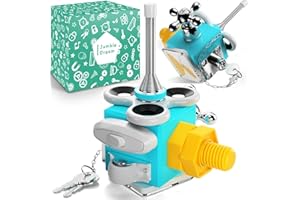 Jumble Dream Busy Cube Sensory Toys - Montessori Wooden Activity Cube Baby Toy - Travel Toddler Toys for Early Development Educational Fidget Cube for kids Autism & ADHD